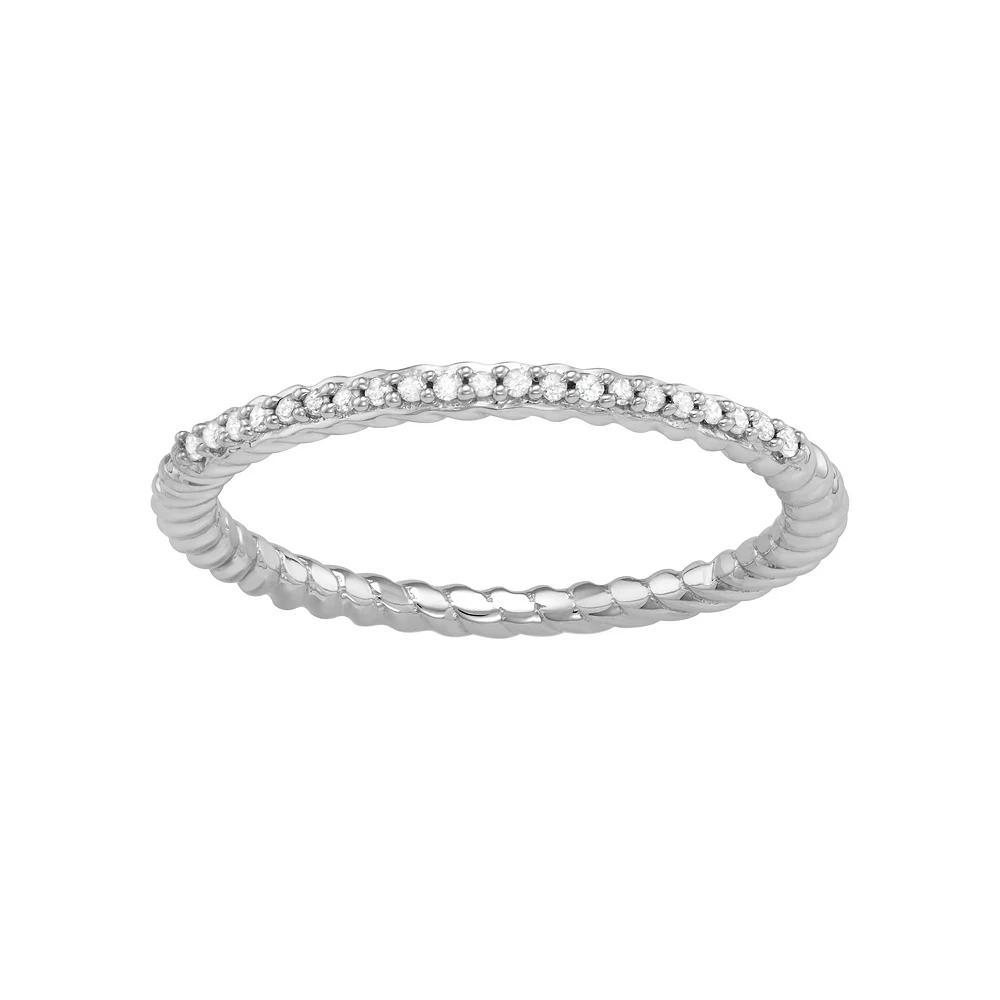 Jewelexcess Sterling Silver Diamond Accent Rope Ring, Women's, Size: 8, Silver Tone Product Image
