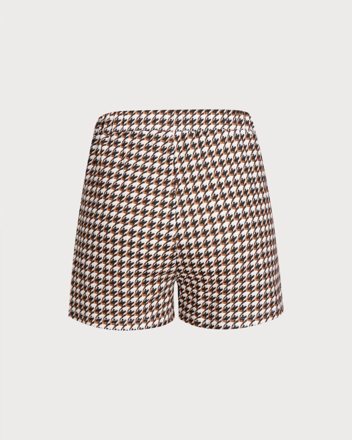 Coffee Natural Waisted Elastic Waist Shorts Product Image