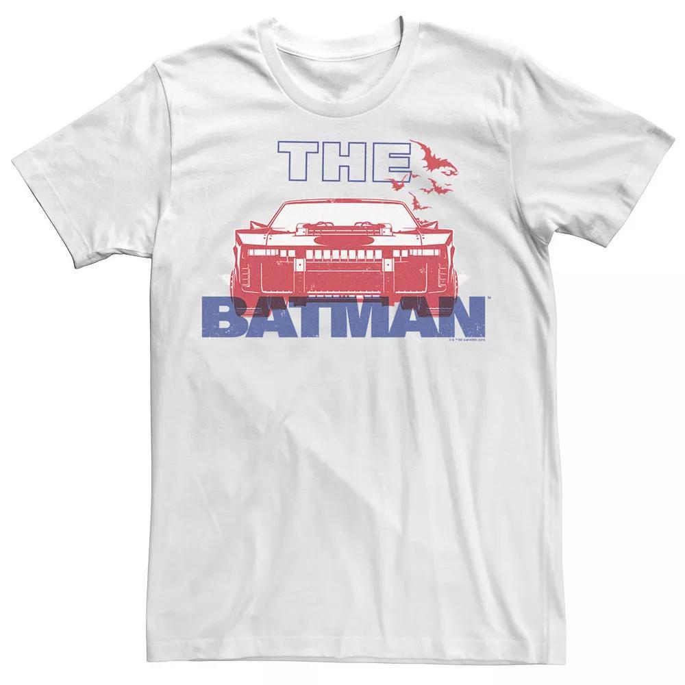 Men's DC Comics The Batman Red Batmobile Tee, Size: XXL, White Product Image