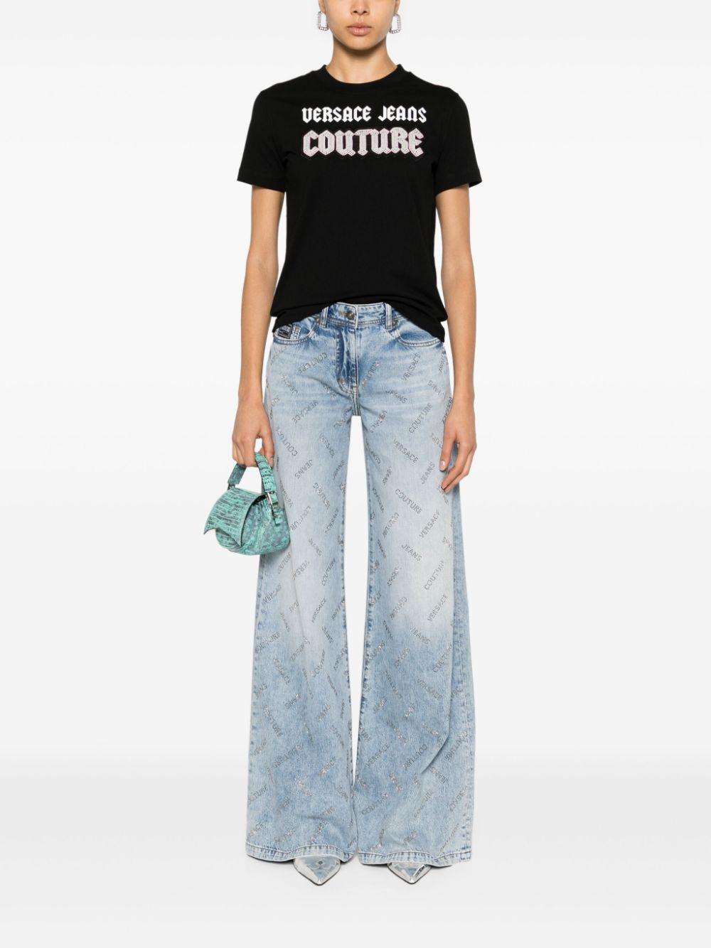 crystal-logo straight-leg jeans Product Image