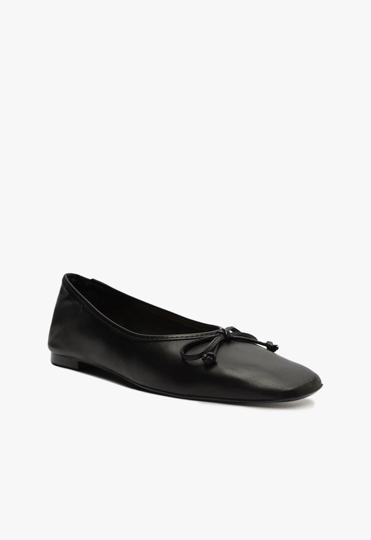 Arissa Black Leather Ballet Flat Product Image