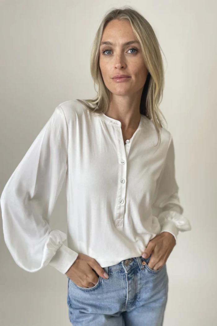 Ribbed Satin Sleeve Top Product Image