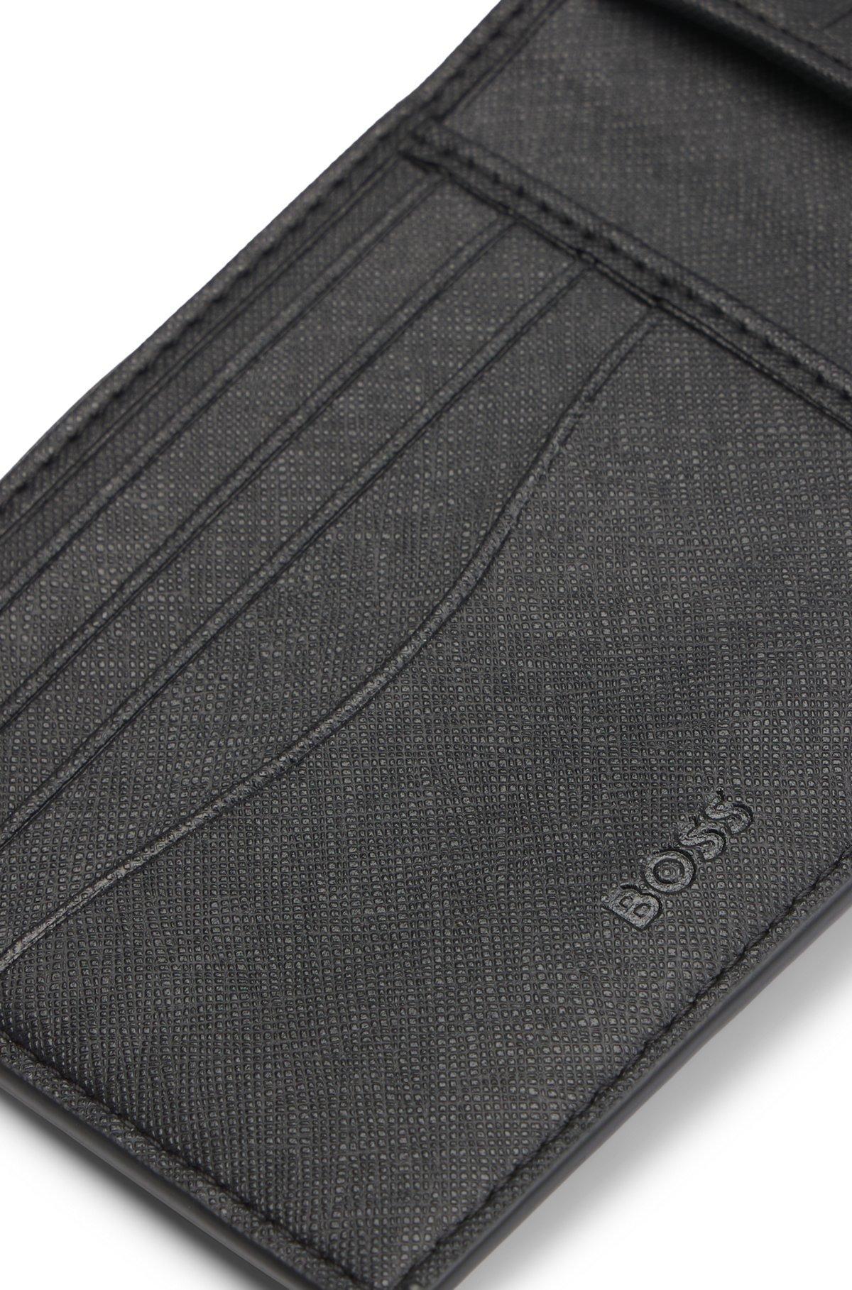 BOSS - Structured wallet with monogram print - Black Product Image