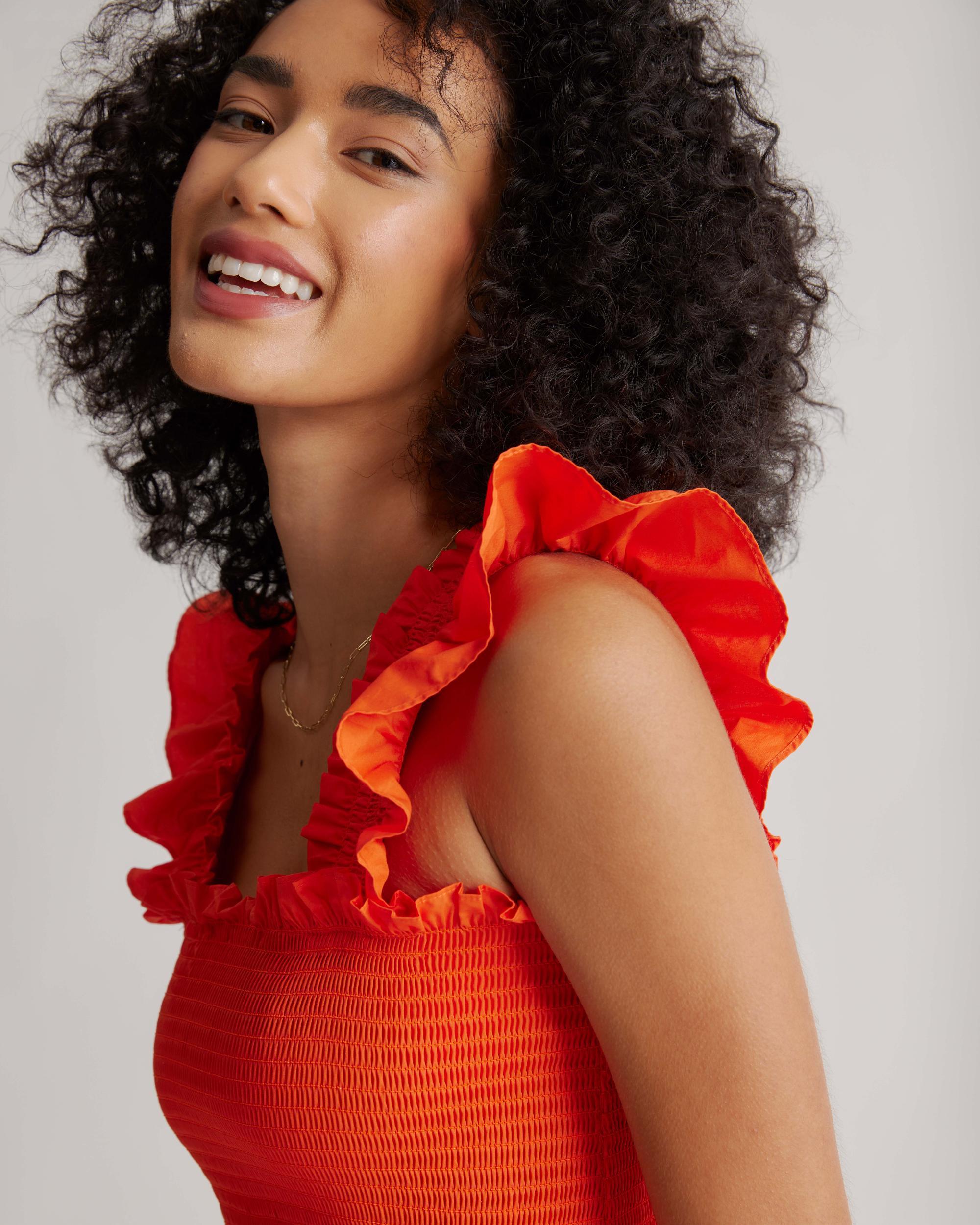 Quince | Women's Smocked Midi Dress Size XS, Organic Cotton Product Image