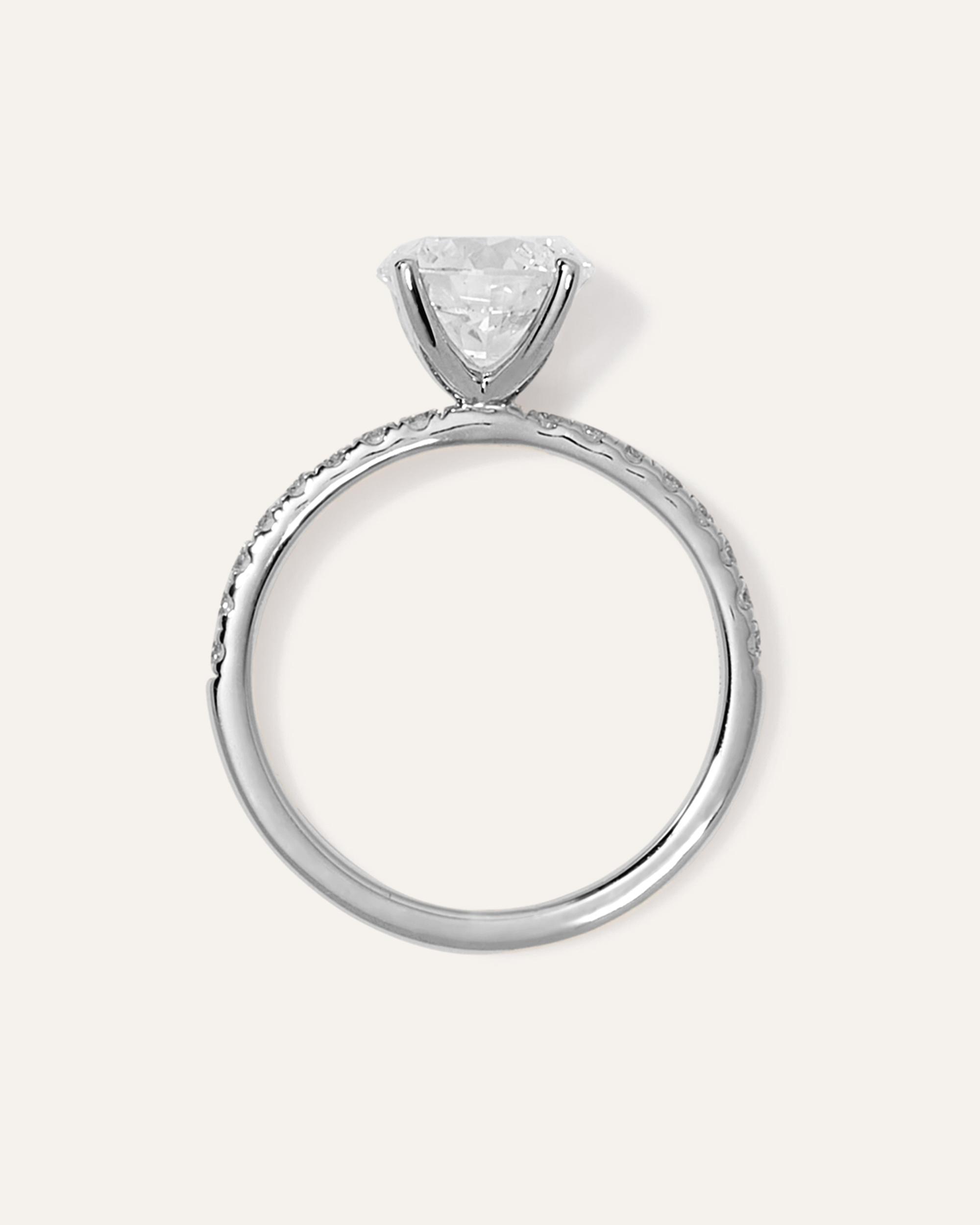 Quince | Women's Lab Grown Diamond Round Petite Pave Engagement Ring Product Image