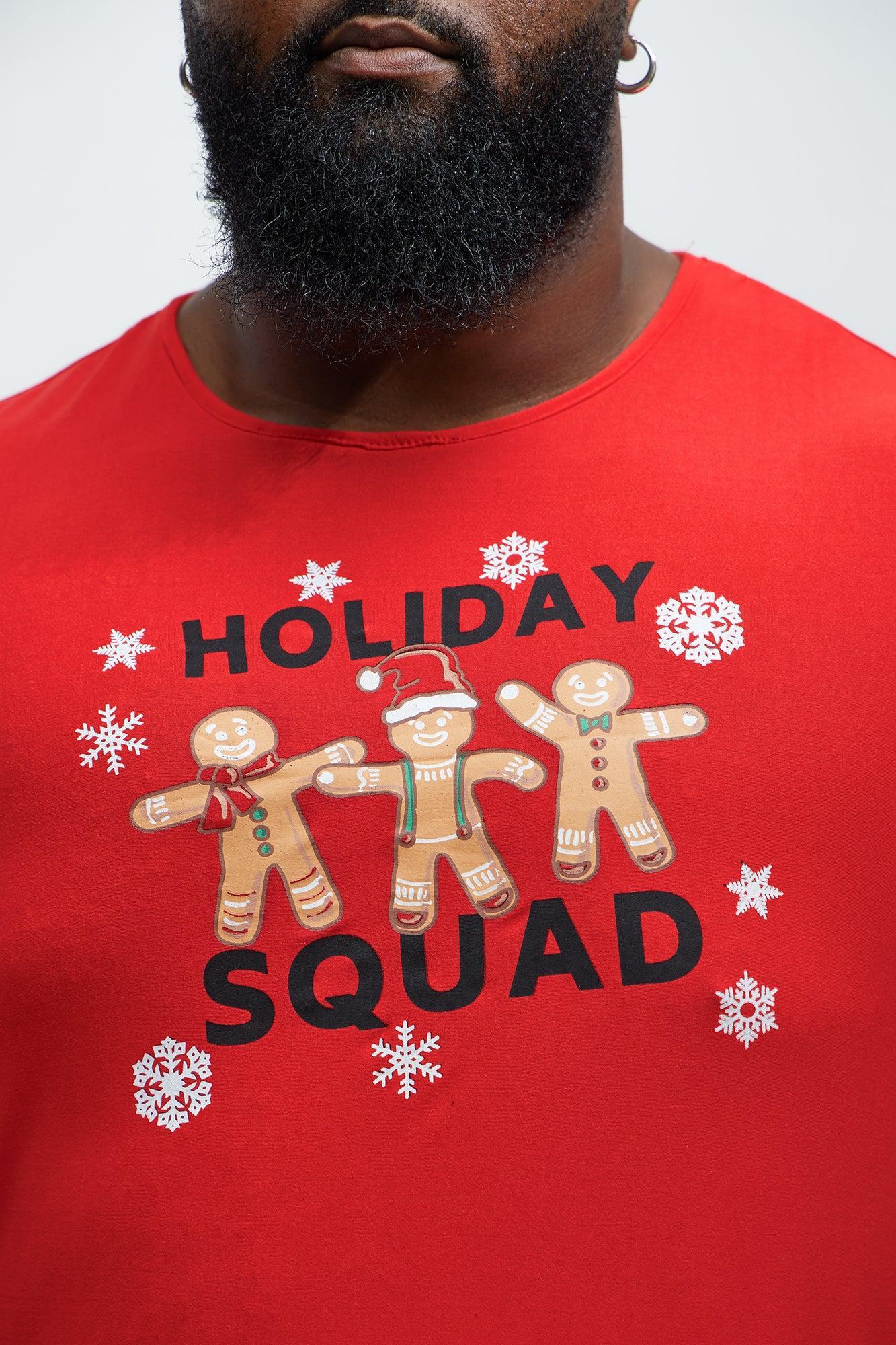 Holiday Squad Gingerbread Holiday PJ Set - Red/Black Product Image