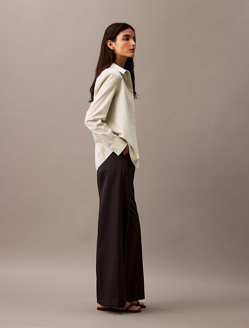 Pinstripe Crepe Wide Leg Trouser Product Image