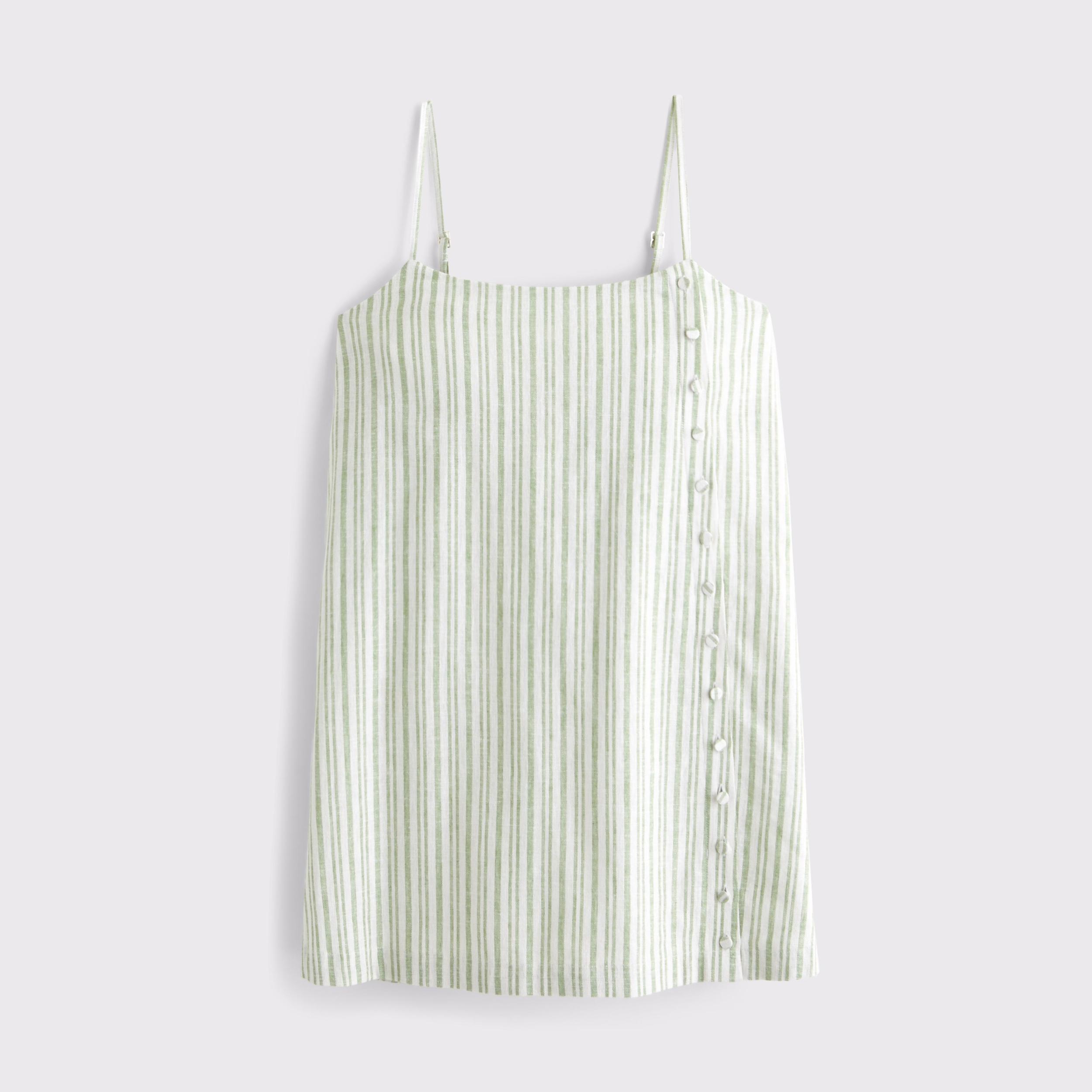 Linen-Blend Button Skort Product Image