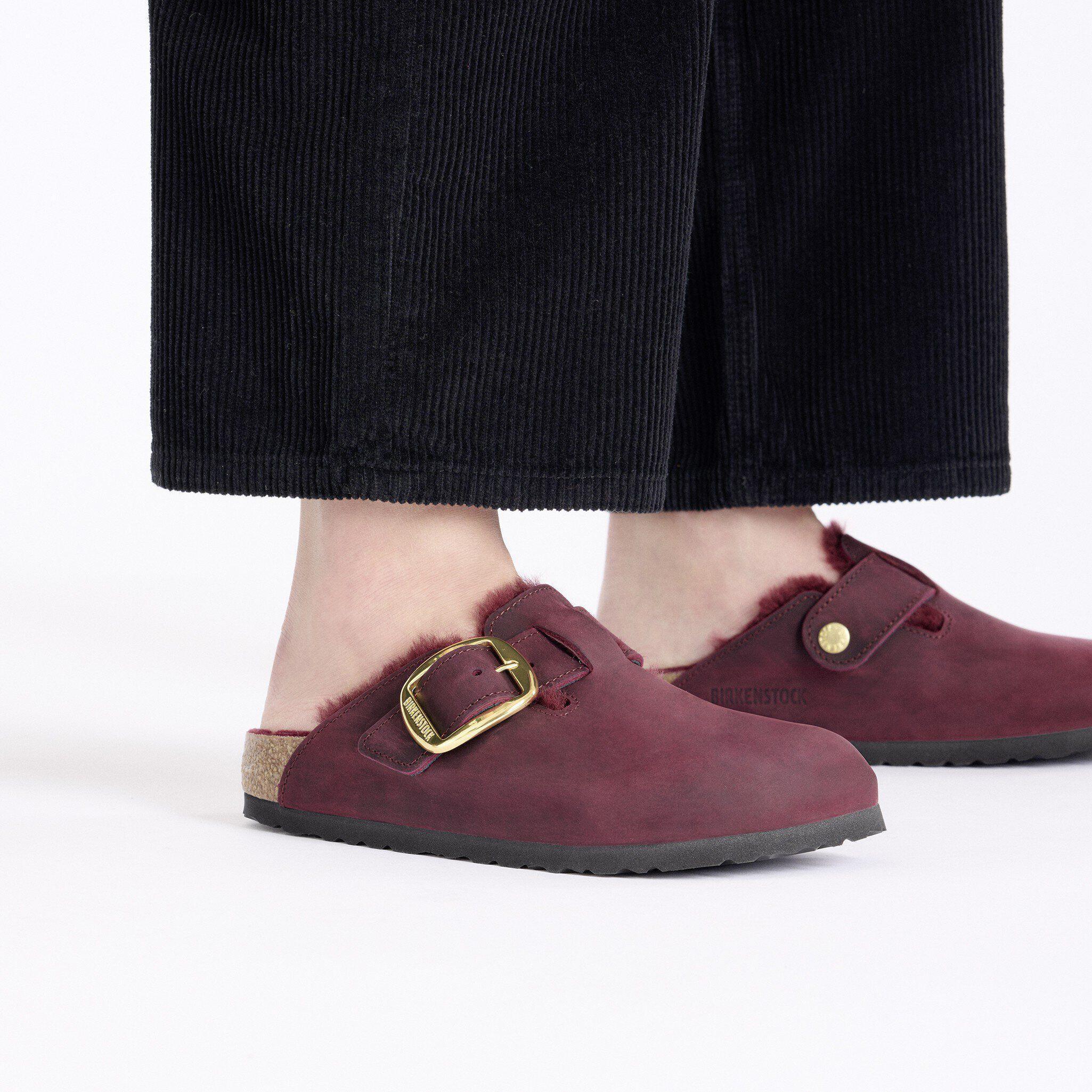 Boston Big Buckle Shearling Oiled Leather Zinfandel Product Image