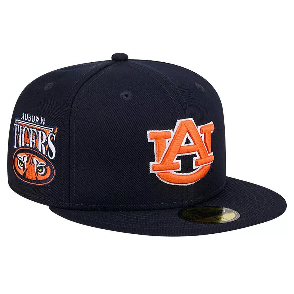 Men's New Era Navy  Auburn Tigers Throwback 59FIFTY Fitted Hat, Size: 7 3/8, Blue Product Image