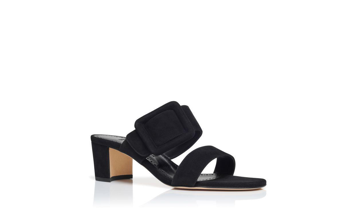TITUBANEW Black Suede Mules Product Image