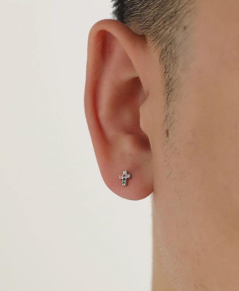 CZ Cross Stud Earring Product Image