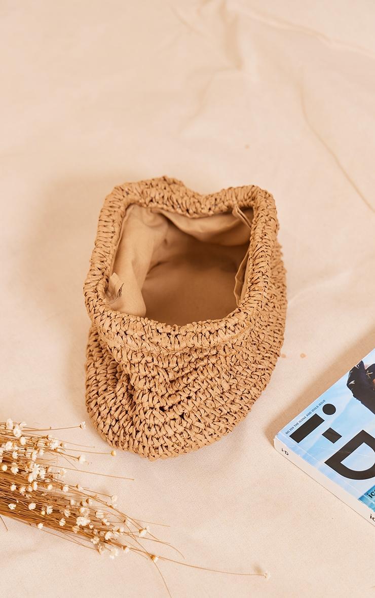 Natural Raffia Slouchy Clutch Product Image
