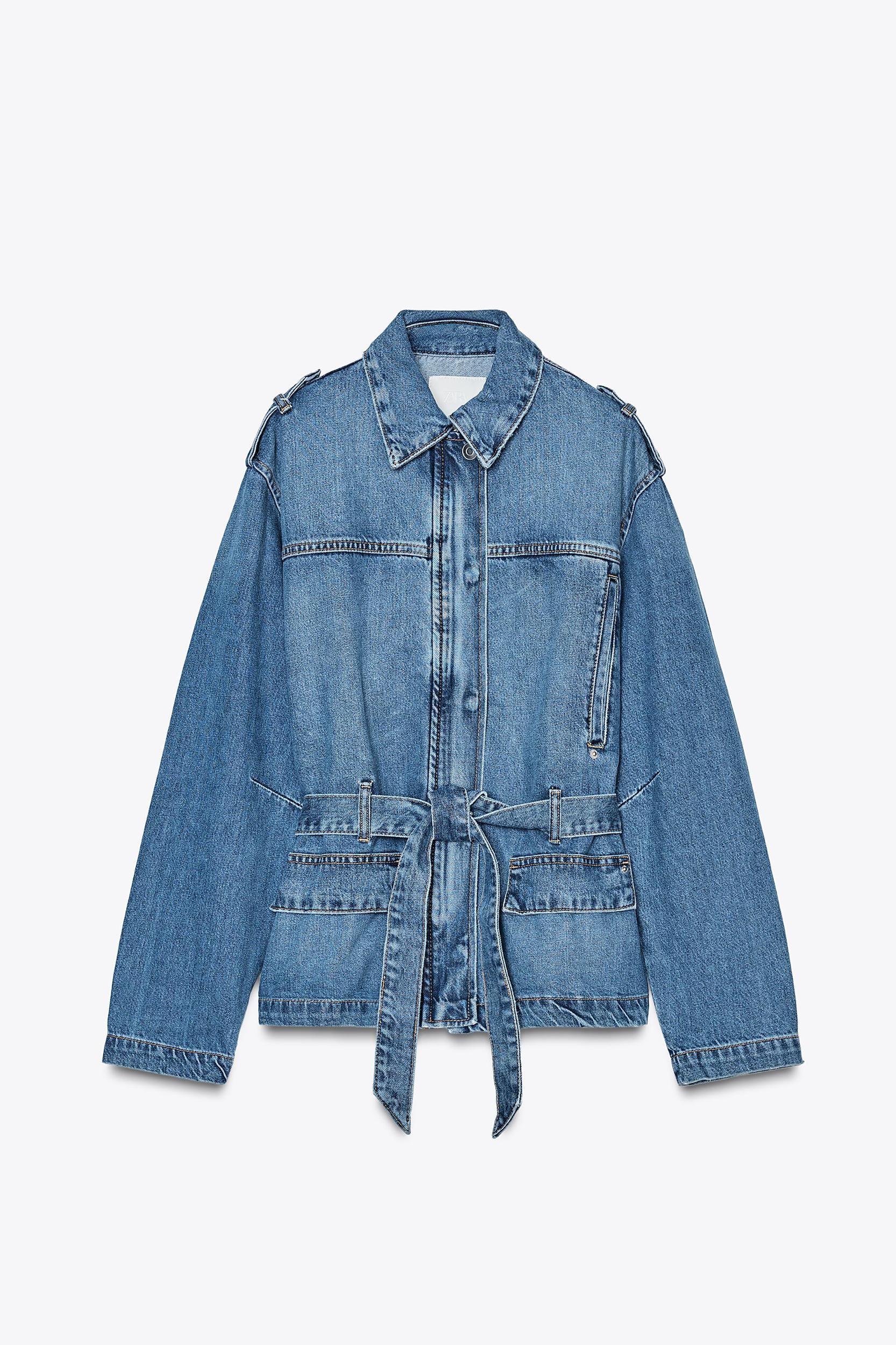 BELTED TRF DENIM JACKET Product Image