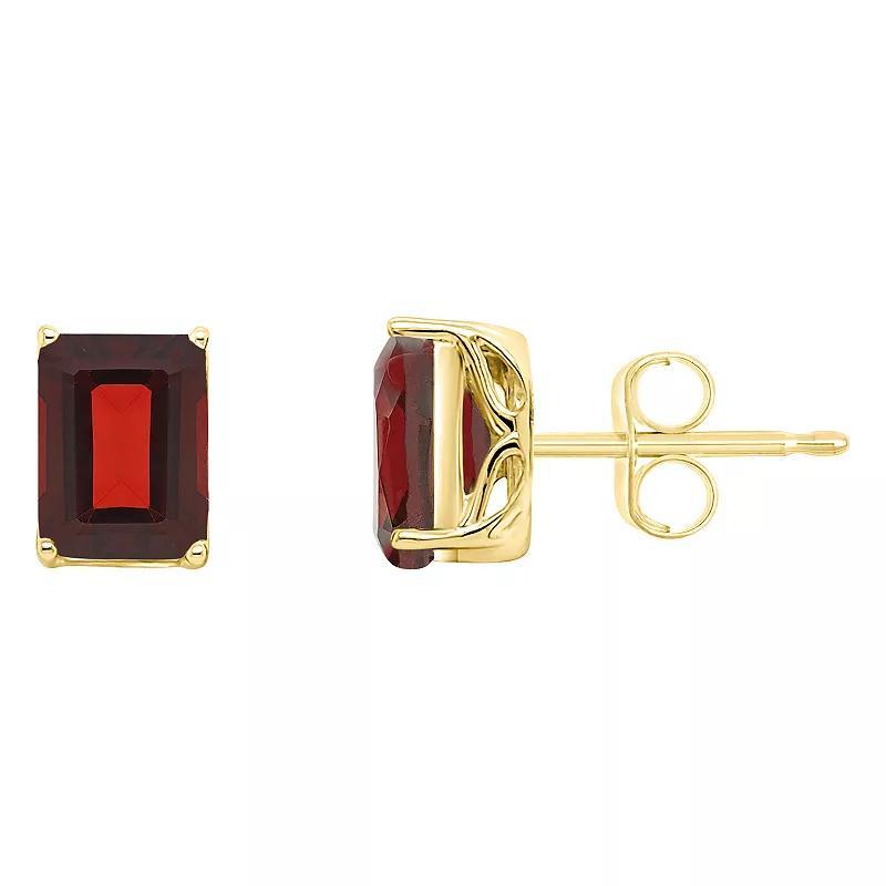 Alyson Layne 14k Gold Emerald Cut Citrine Stud Earrings, Women's, 14k White Gold Product Image