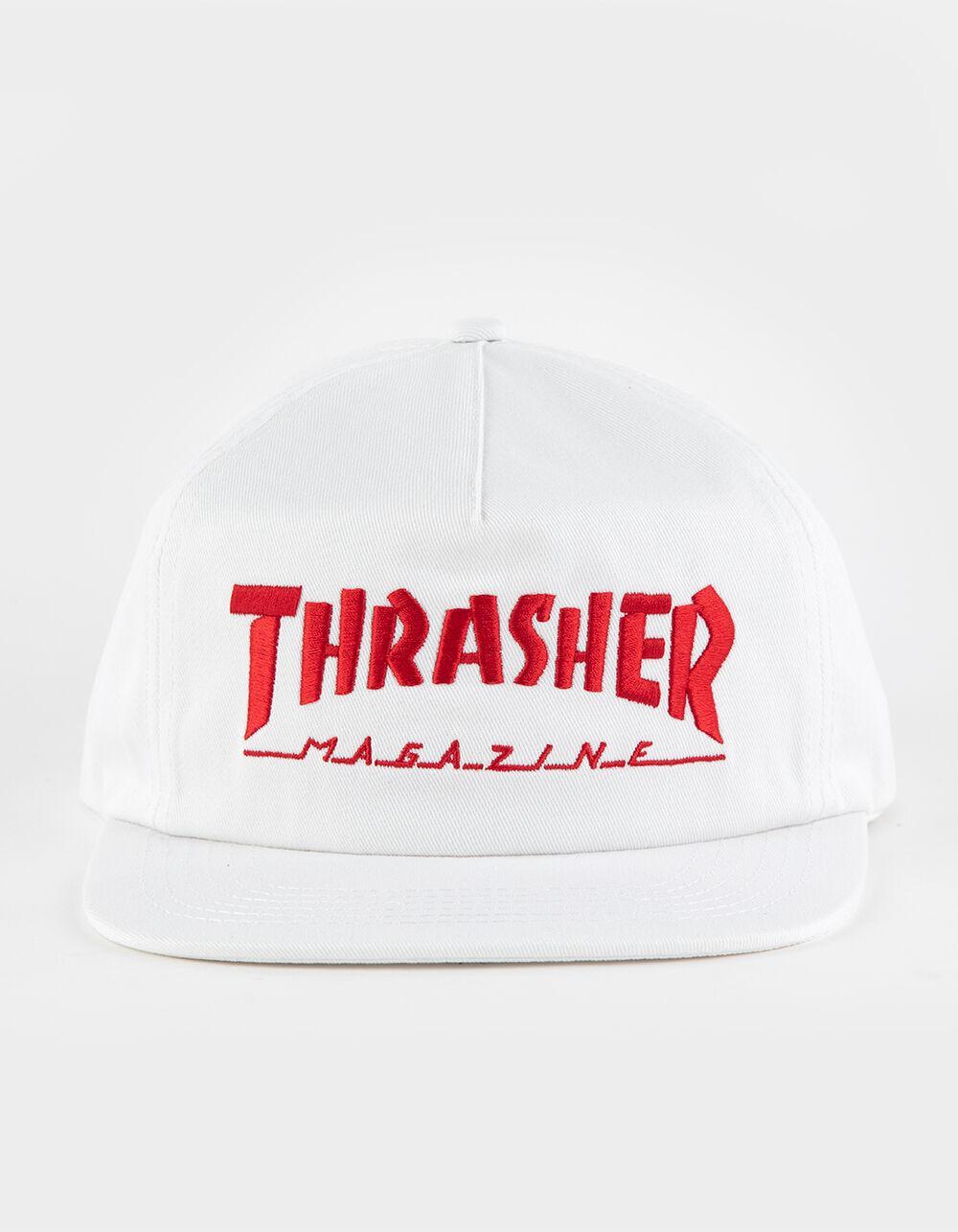 THRASHER Mag Logo Snapback Hat - WHITE Product Image