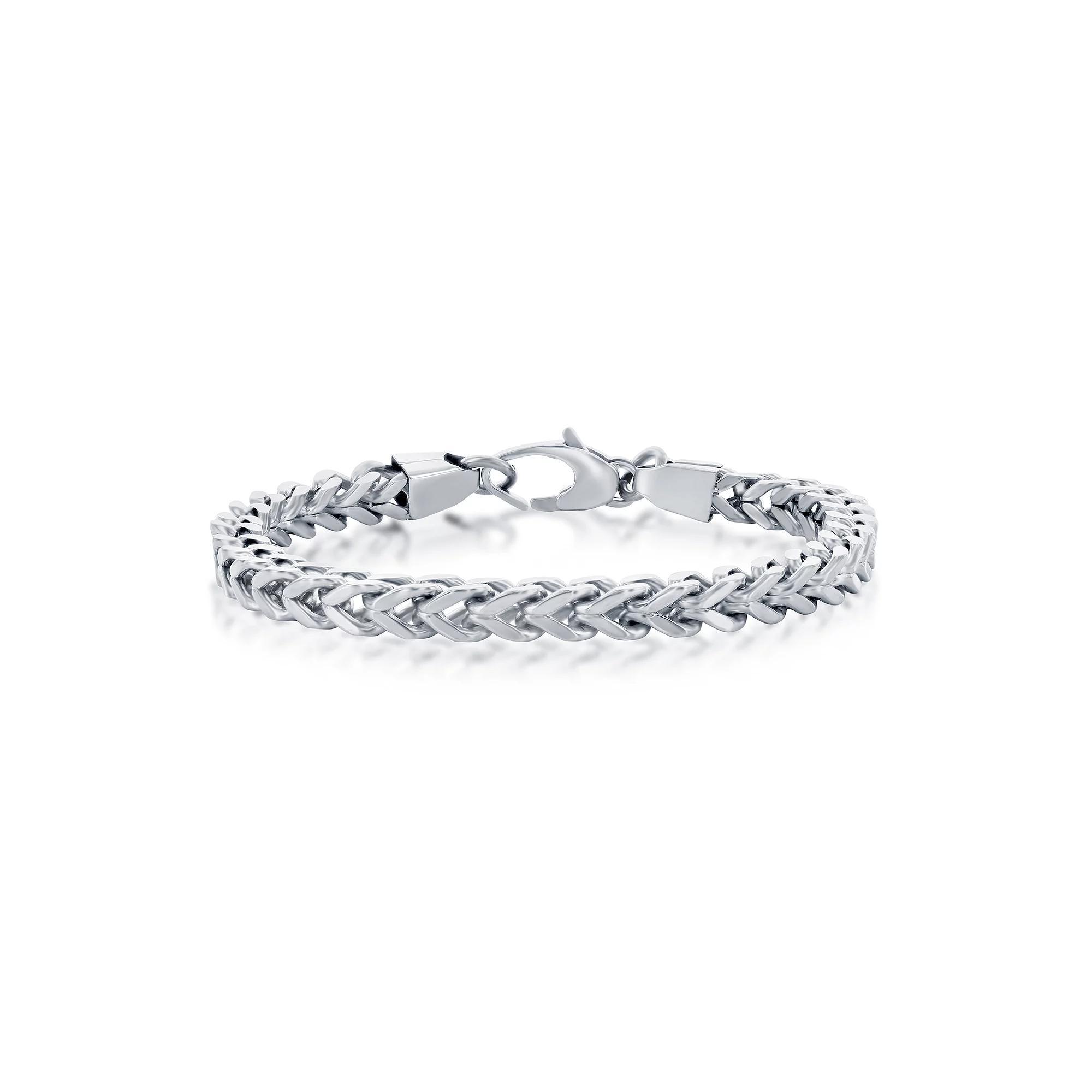 Metallo Steel 7mm Franco Chain Bracelet, Men's, Size: 9", Stainless Product Image
