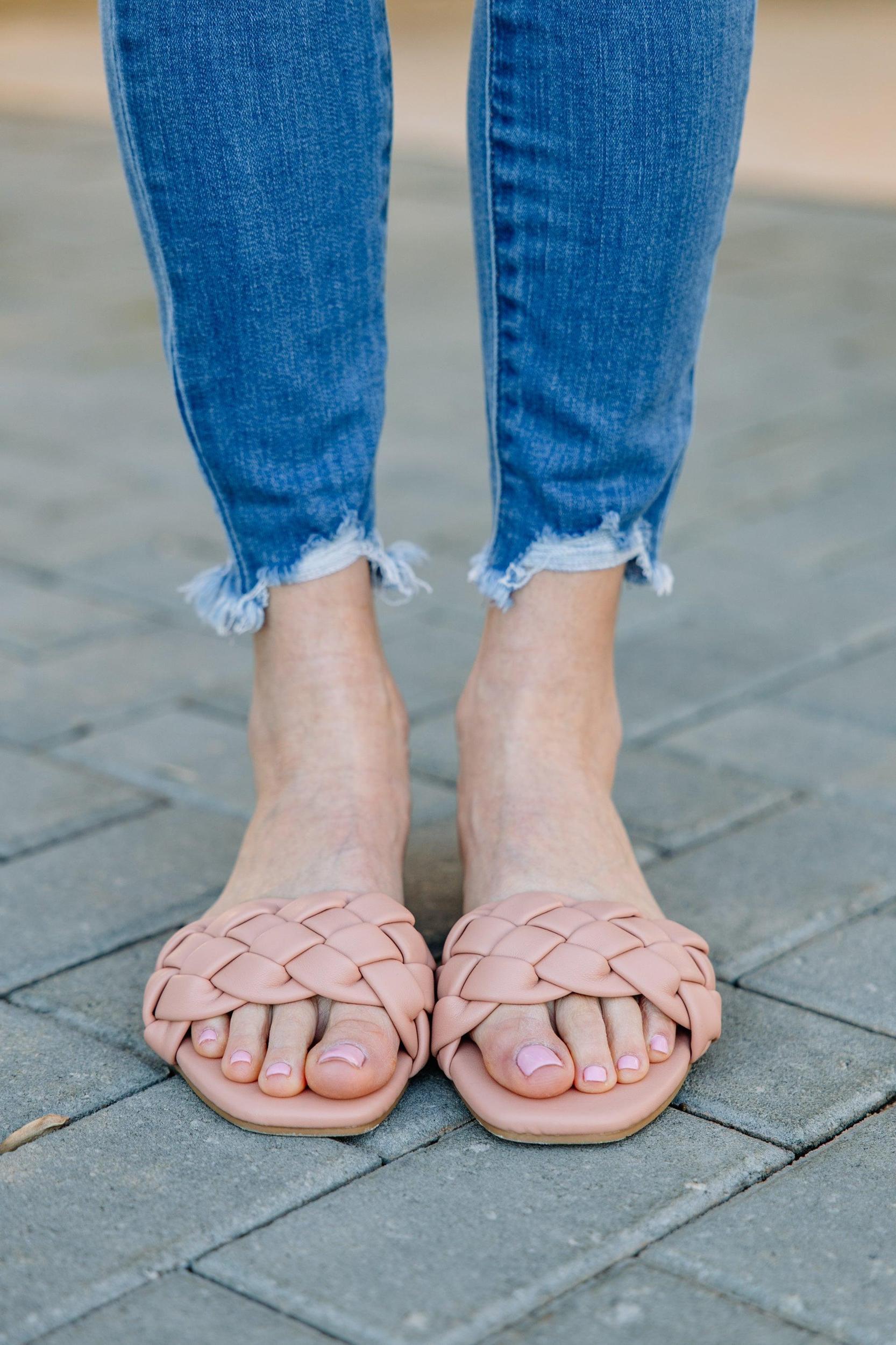 Feeling Fine Blush Pink Braided Sandals Female Product Image