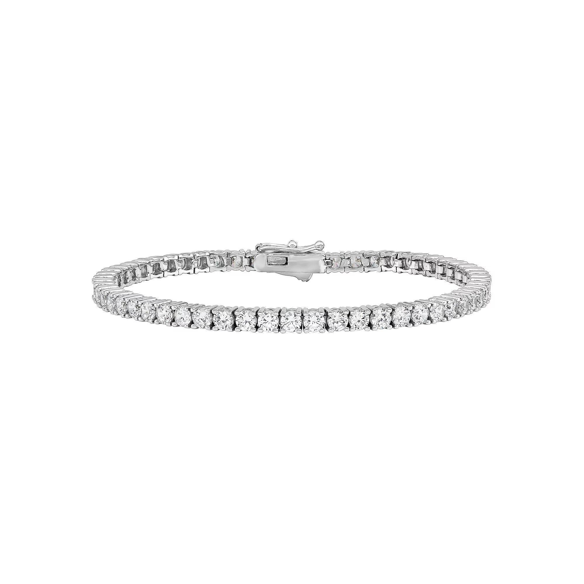 Sterling Shimmer Cubic Zirconia Bracelet, Women's, Size: 7" Product Image