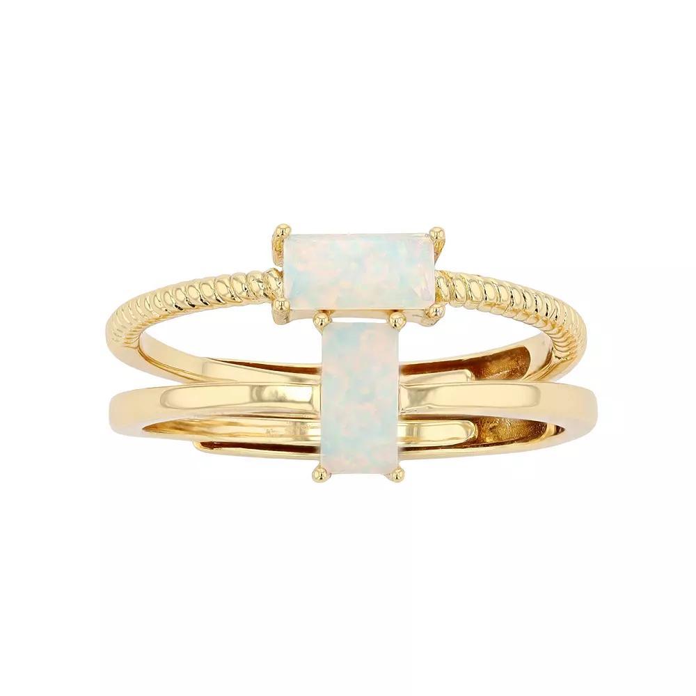 City Luxe Birthstone Simulated Gemstone Duo Ring Set, Women's, Gold Tone October Product Image