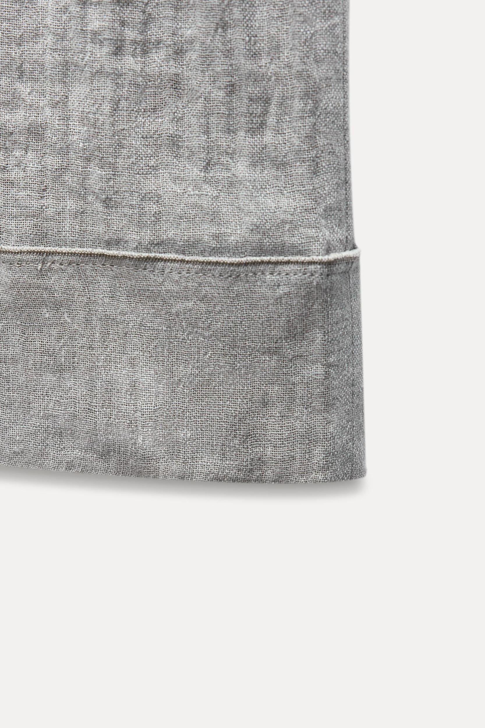 100% LINEN WIDE LEG PANTS ZW COLLECTION Product Image