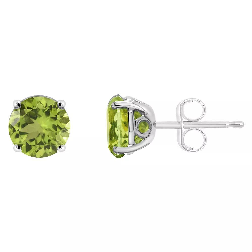 Alyson Layne 14k Gold Round Peridot Stud Earrings, Women's Product Image