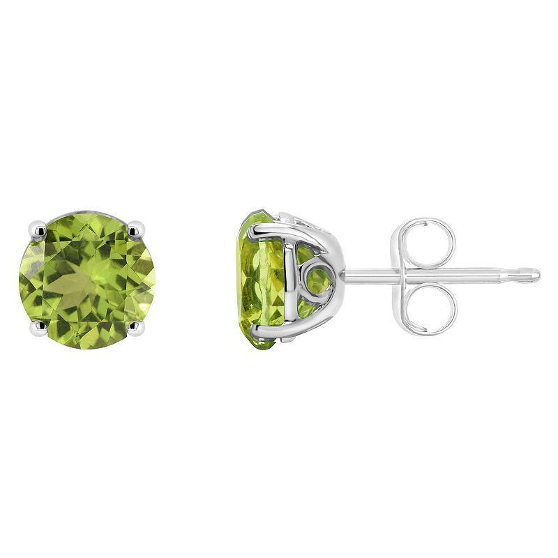 Alyson Layne 14k Gold Round Peridot Stud Earrings, Women's Product Image
