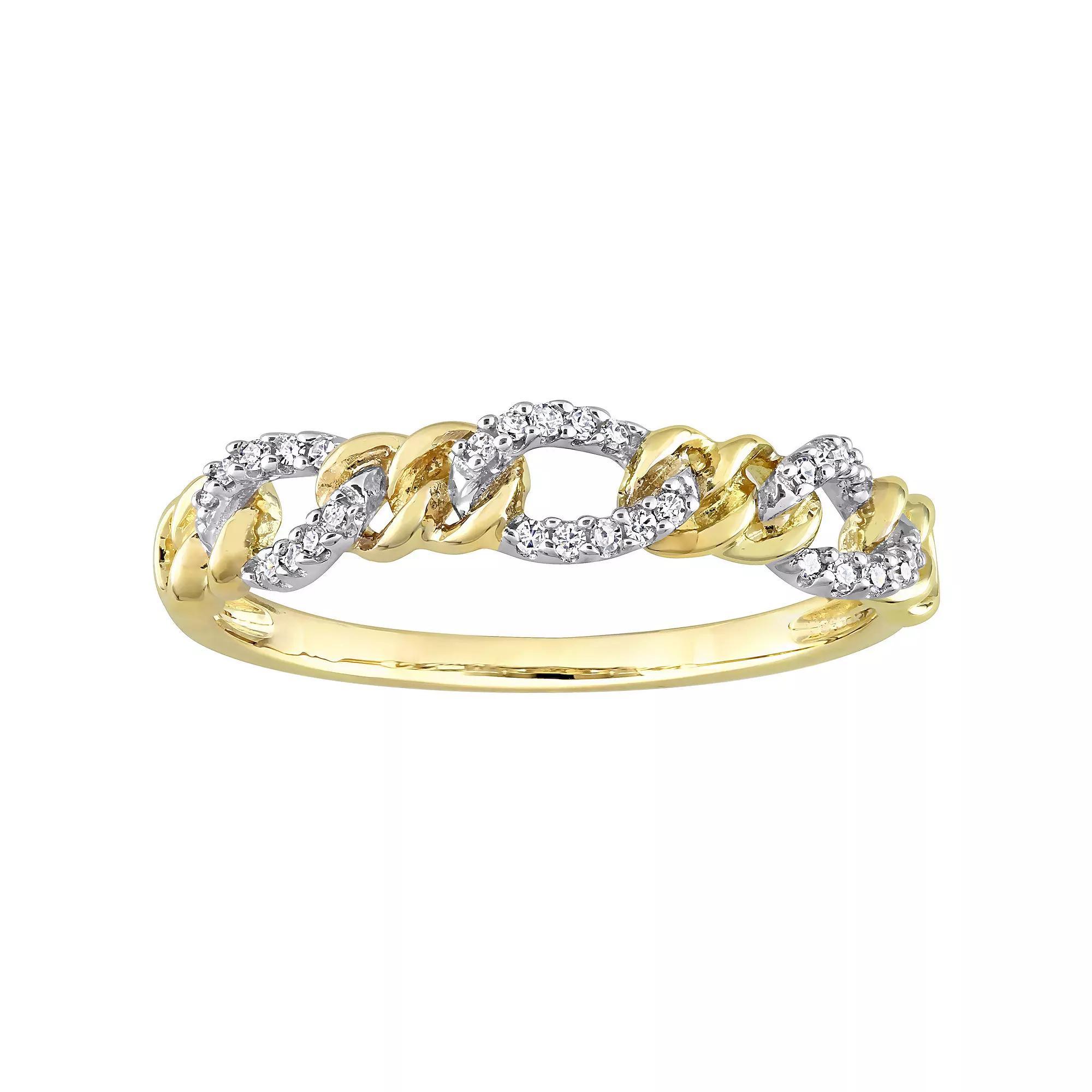 Stella Grace 14k Two-Tone Gold 1/10 Carat T.W. Diamond Link Wedding Ring, Womens 14k Gold Product Image