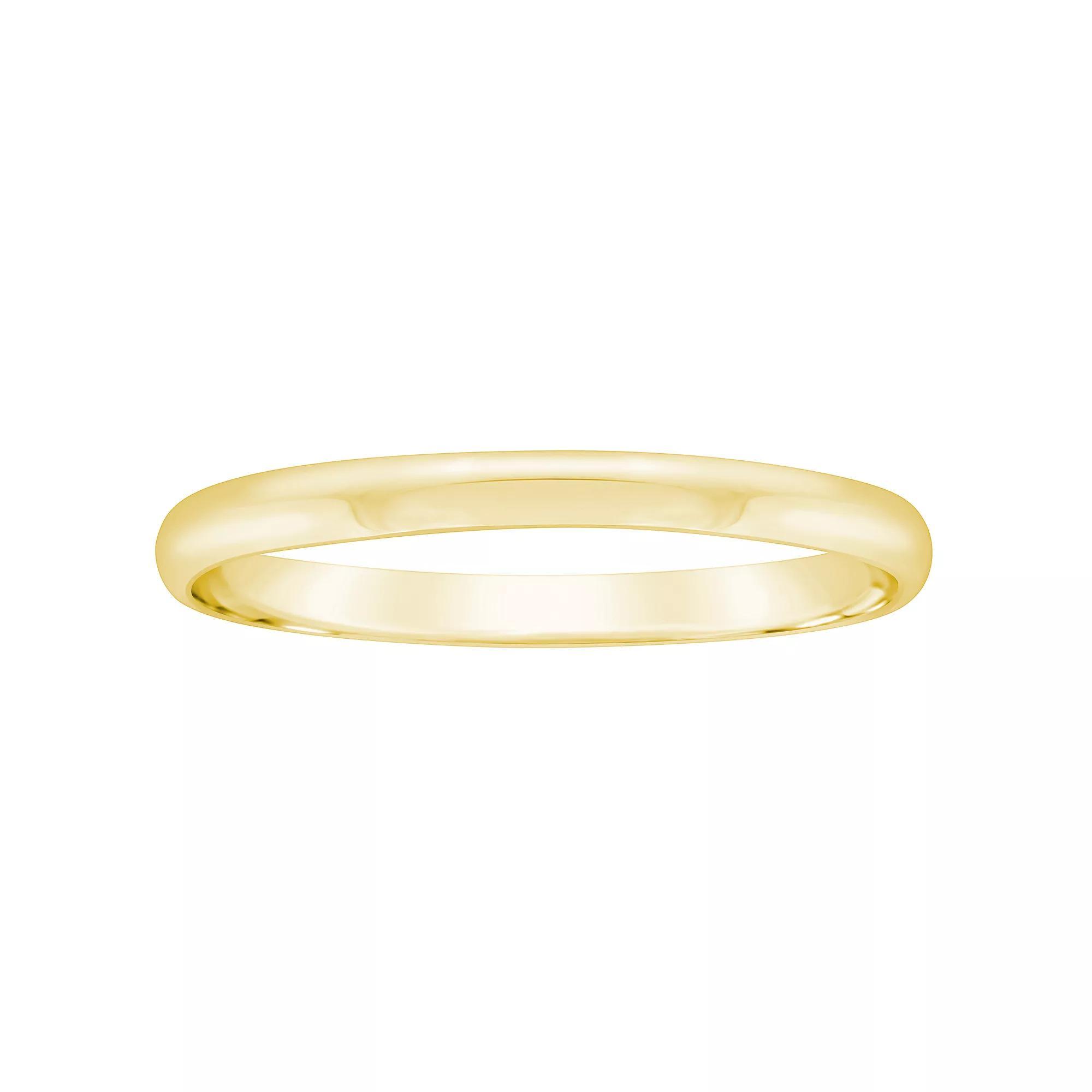 Alyson Layne Men's 2 mm Half Round Wedding Band, Size: 9.50, 10k Gold Product Image
