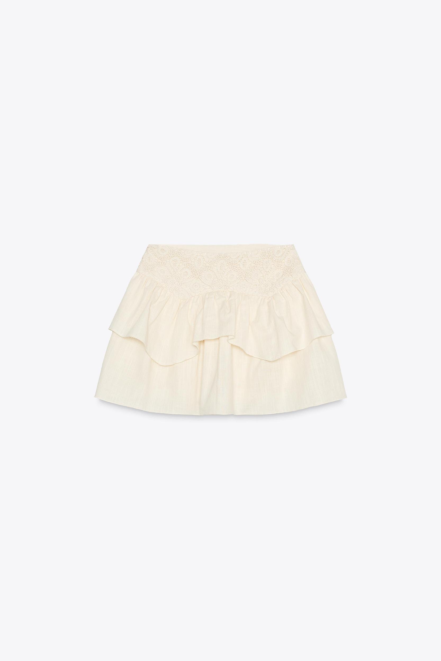 CROCHET RUFFLE MINI SKIRT Product Image