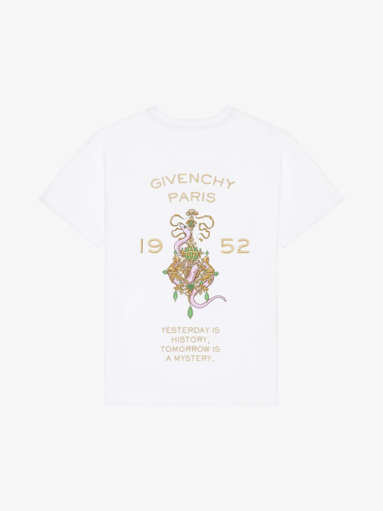T-shirt in cotton with chandelier snake embroideries Product Image