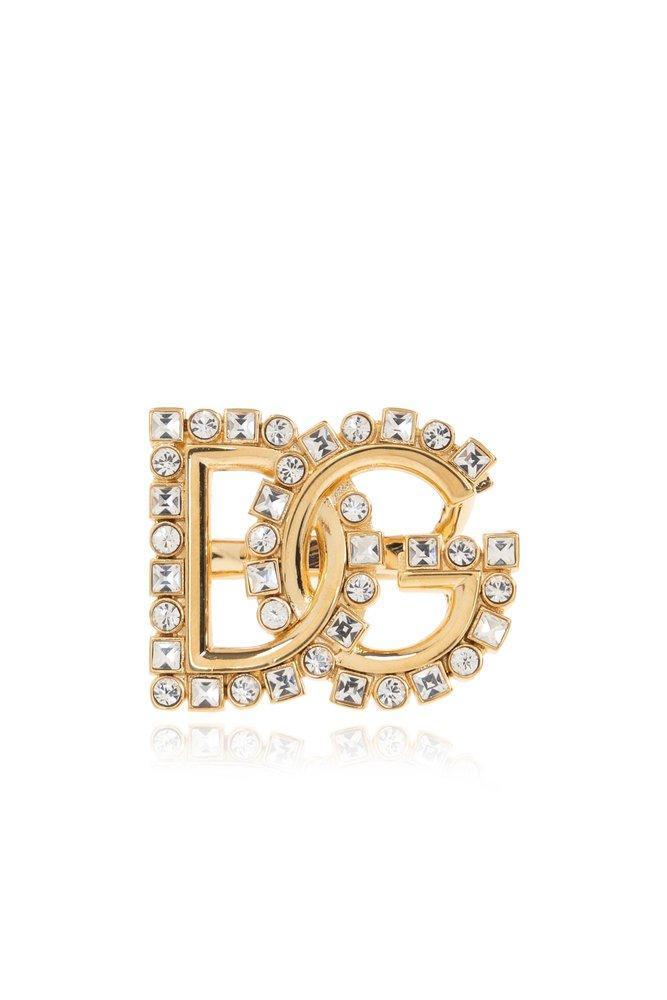 DOLCE & GABBANA Dg Crystal-embellished Brooch In Gold Product Image