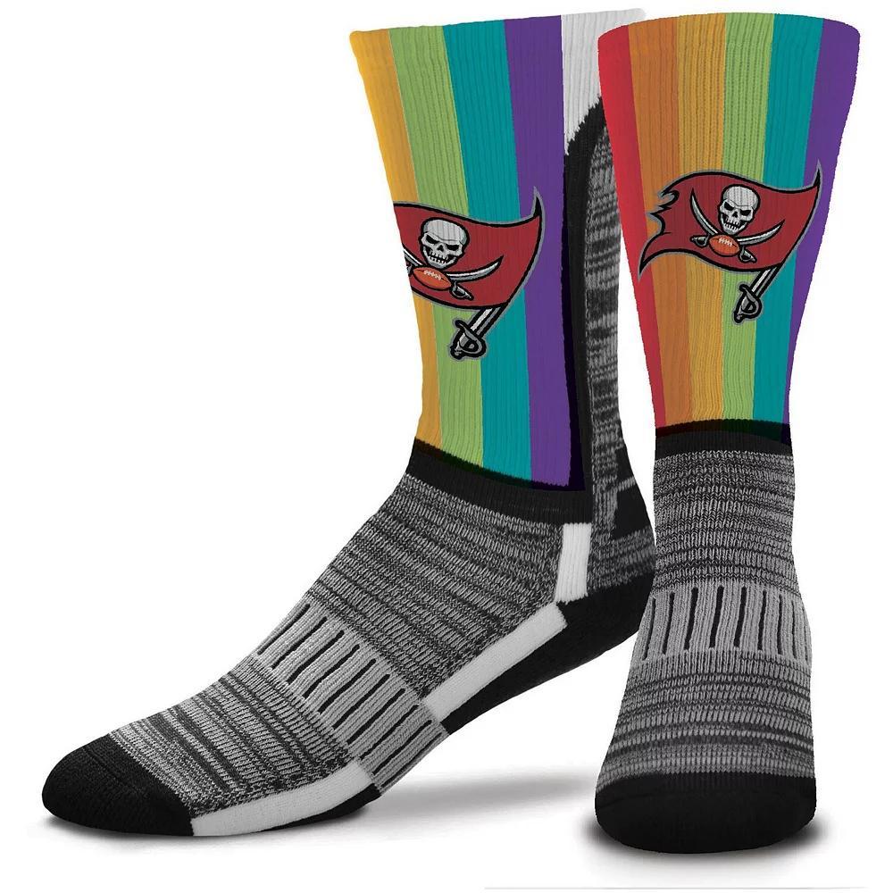 Mens For Bare Feet Tampa Bay Buccaneers V-Curve Rainbow Crew Socks Product Image