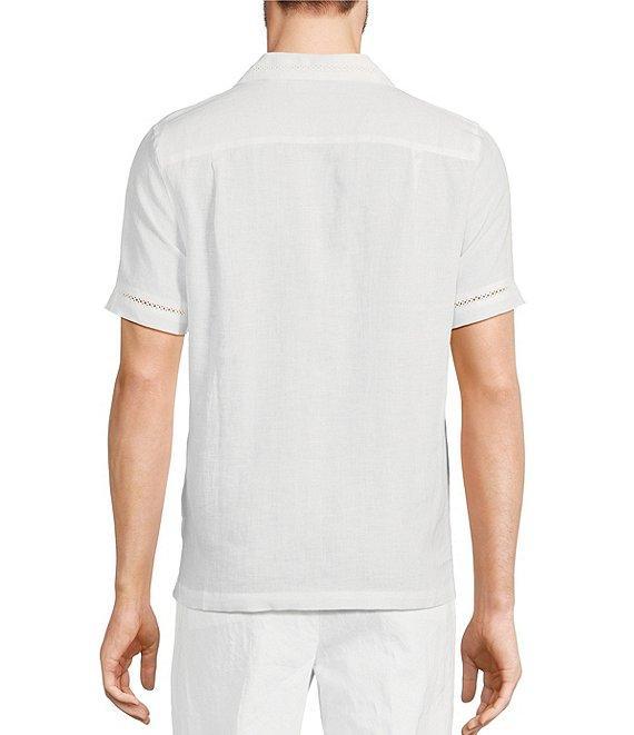 Murano Baird McNutt Linen Striped Short Sleeve Woven Camp Shirt Product Image