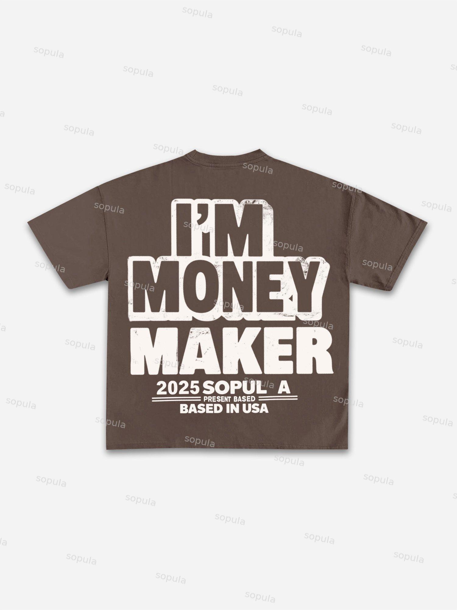 Vintage Street I'm A Money Maker Graphic Cotton T-shirt Product Image