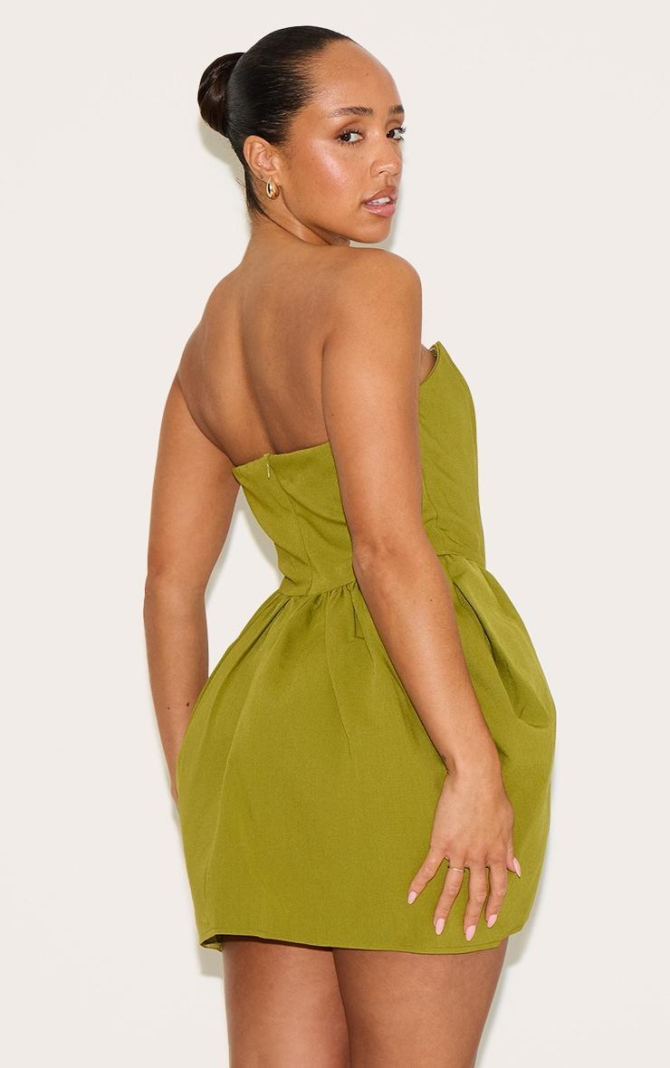  Shape Olive Woven Bandeau Tulip Mini Dress Product Image