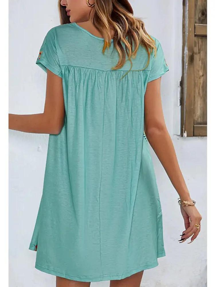 SALE Anna Kaci® Ladies' Mint Green Floral Boho Print Dress Product Image