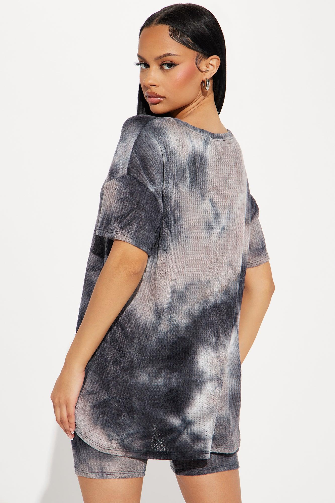 In The Moment Tie Dye Short Set - Black/combo Product Image