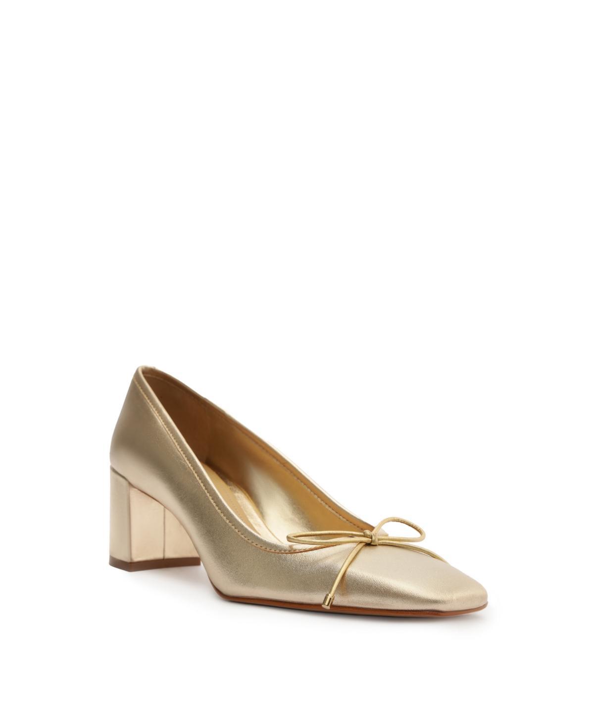 Womens Arissa Leather Block-Heel Pumps Product Image