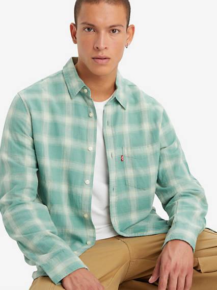 Sunset One Pocket Cotton Linen Standard Fit Shirt Product Image