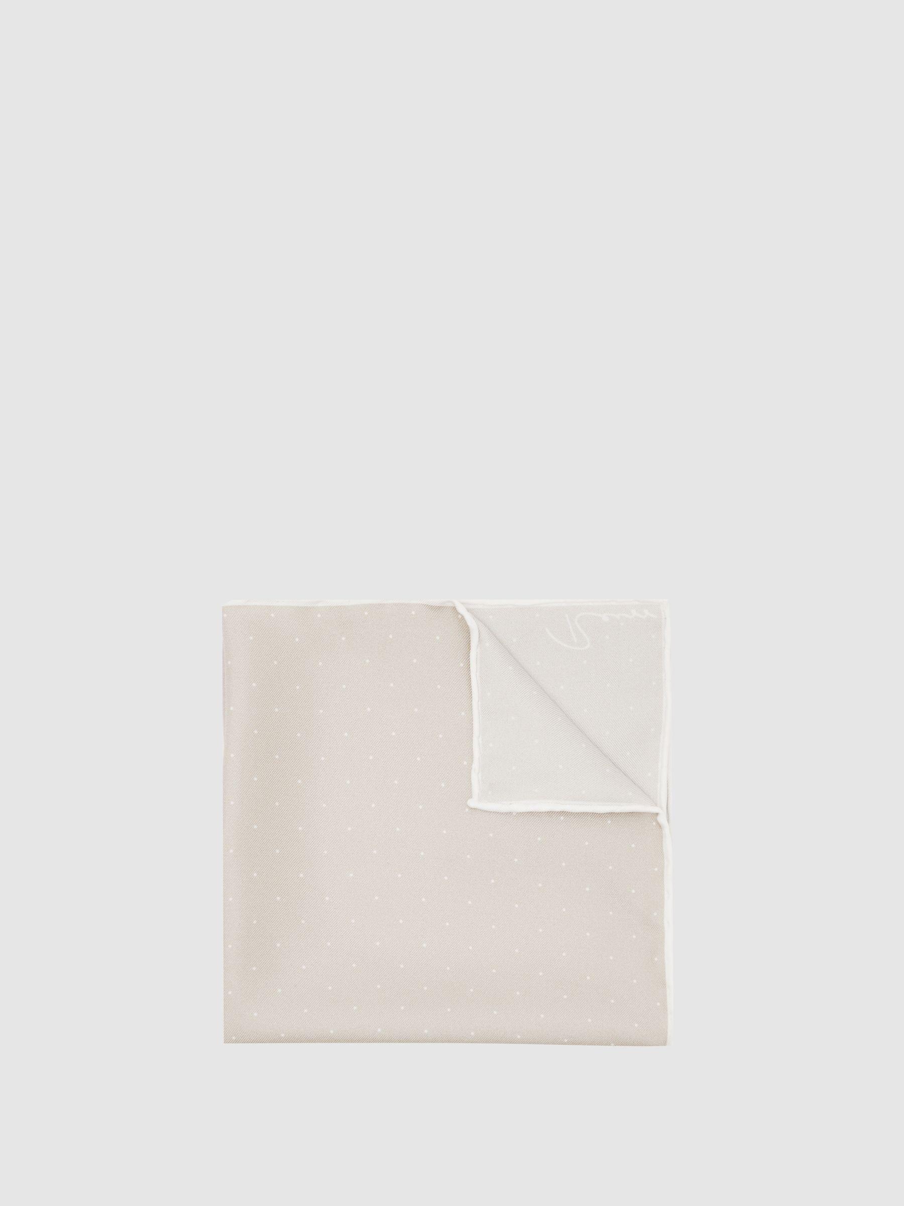 Silk Polka Dot Pocket Square in Champagne Product Image