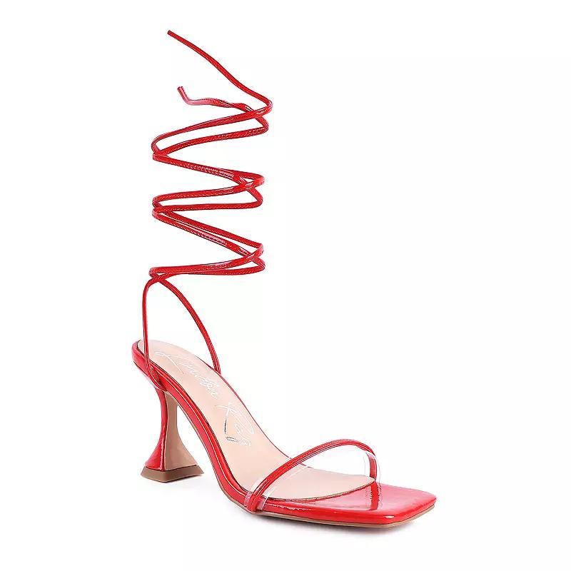 London Rag Biten Berry Spool Women's Heeled Lace-Up Sandal, Size: 5, Black Product Image
