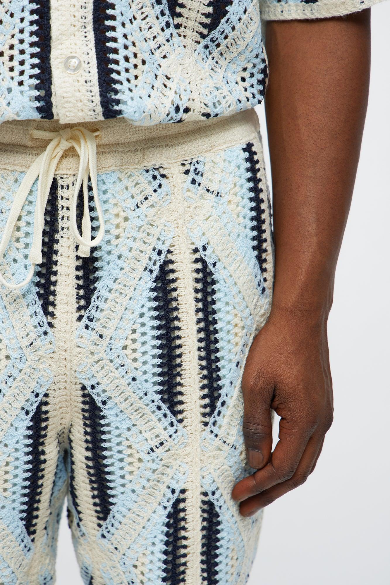 Triangles Knit Short - Blue/combo Product Image
