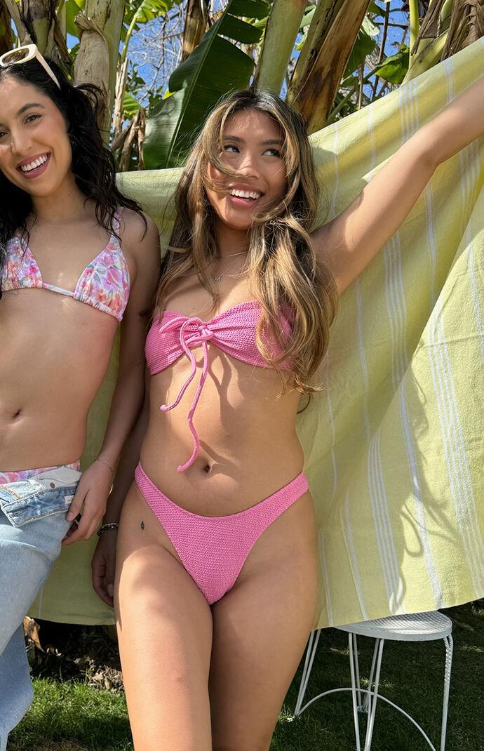 Womens Eco Bianca Scrunch Scoop High Cut Bikini Bottom - Product Image