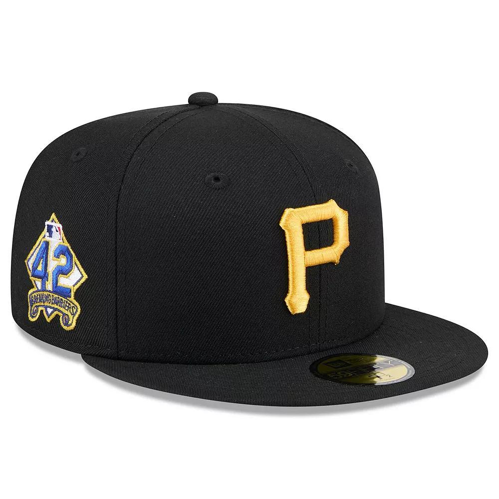 Men's New Era  Black Pittsburgh Pirates 2025 Jackie Robinson Day 59FIFTY Fitted Hat, Size: 7 1/8 Product Image