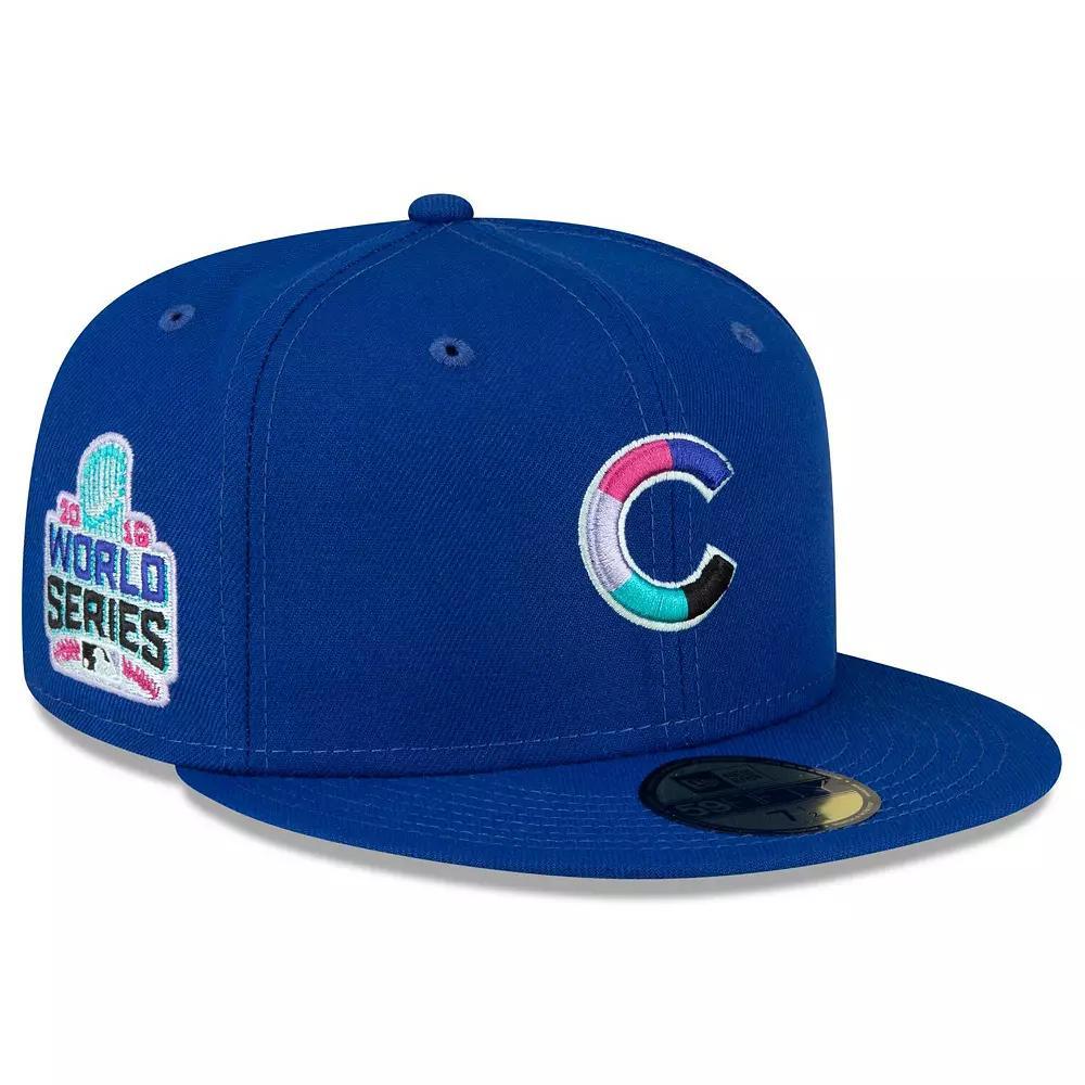 Men's New Era  Royal Chicago Cubs 2016 World Series Polar Lights 59FIFTY Fitted Hat, Size: 7 1/2, Blue Product Image