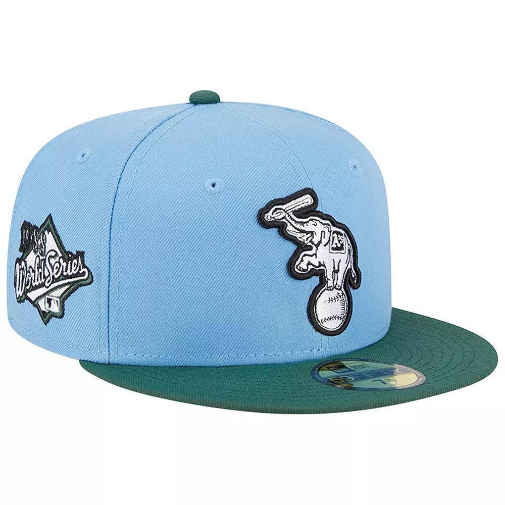 Men's New Era  Sky Blue/Cilantro Oakland Athletics 1988 World Series 59FIFTY Fitted Hat, Size: 7 3/4, Light Product Image