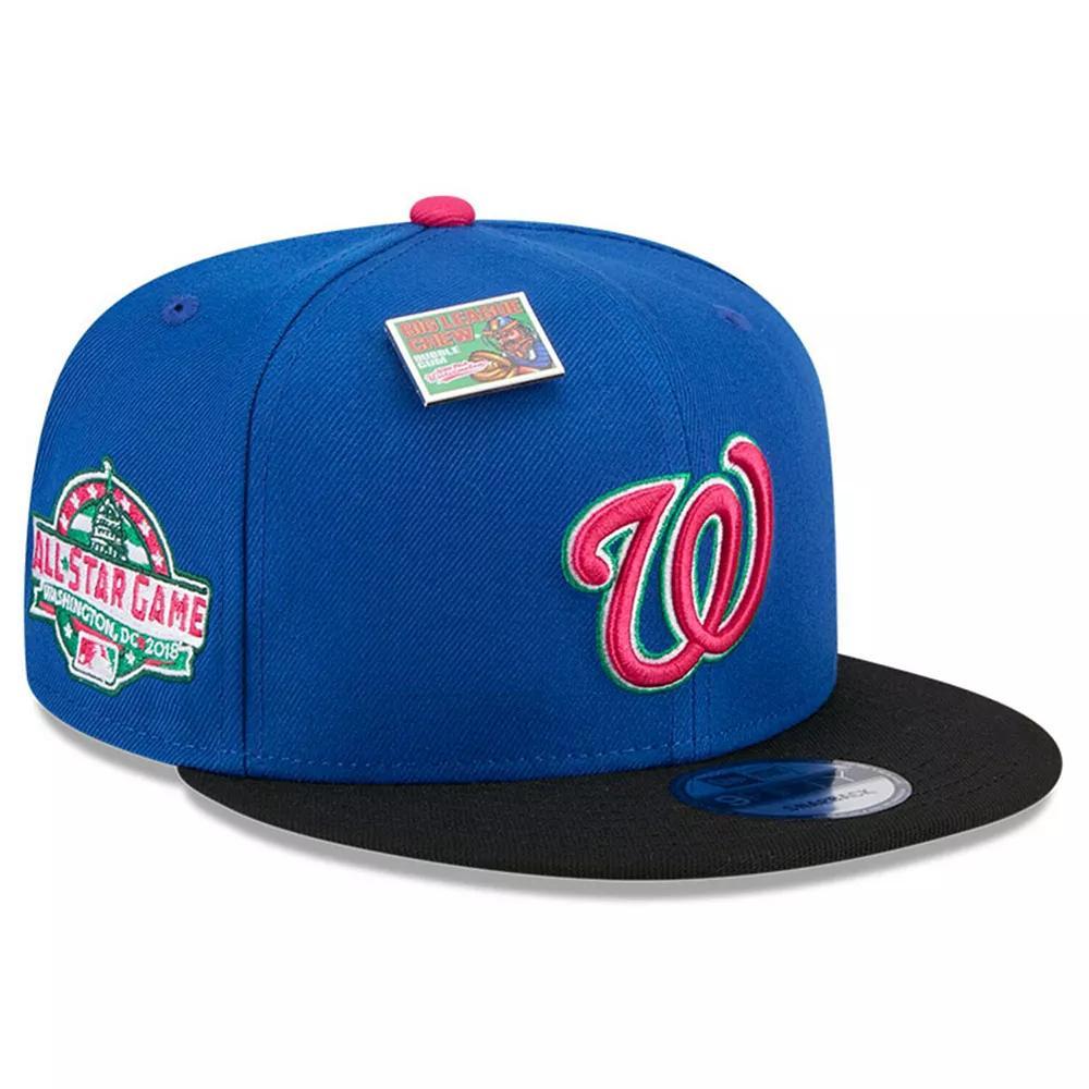 Men's New Era Royal/Black Boston Red Sox Watermelon Big League Chew Flavor Pack 9FIFTY Snapback Hat, Blue Product Image