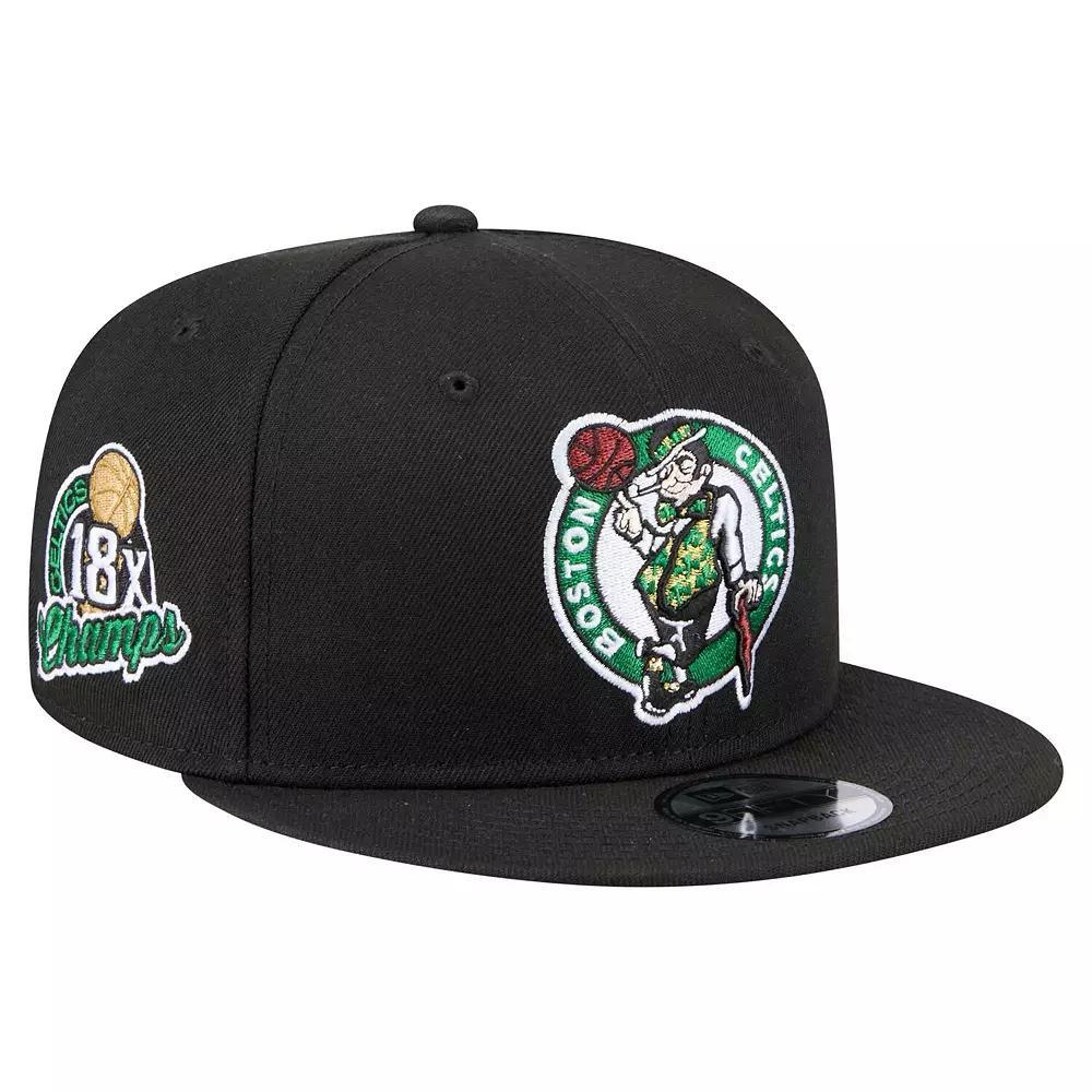 Men's New Era  Black Boston Celtics Logo 18x Champs 9FIFTY Snapback Hat Product Image