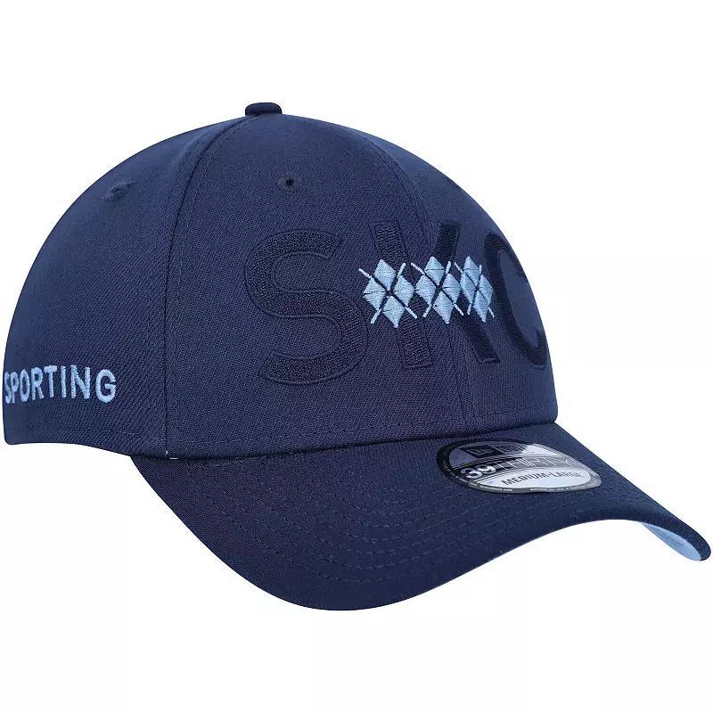 Men's New Era Navy Sporting Kansas City Kick Off 39THIRTY Flex Hat, Size: Medium/Large, Blue Product Image